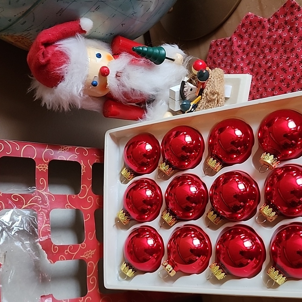 Vintage Red Glass Christmas Ornaments
